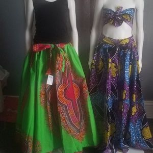 100%  cotton  Printed maxi skirts